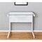 Homeroots 33" Clear and White Glass and Stainless Steel Writing Desk 524928 - alternate 9