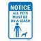 Signmission Notice All Pets Must Be On A Leash, Heavy-Gauge Aluminum, 18" x 24", A-1824-24926 A-1824-24926 - alternate 3