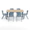 Flash Furniture 7 PC Plastic Activity Table and 6 Chairs Set, 10.5 inSeat Height-Dusty Blue YU-YCY-060-0036-RECT-TBL-DSTYBL-GG - alternate 10