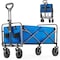 Healsmart 220LBS Collapsible Foldable Wagon Cart, Large Capacity Garden Beach Cart with All-Terrain 3A88GLCARTGARDEN220BLU - alternate 1