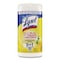 Lysol Disinfecting Wipes, 1-Ply, 7 x 7.25, Lemon and Lime Blossom, White, 80 Wipes/Canister, PK6 19200-77182 - alternate 12