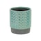 Homeroots 6in Turquoise Geometric Ceramic Indoor Outdoor Round Pot Planter 487459 - alternate 4