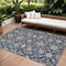 Homeroots 10' X 14' Navy Blue Brown And Ivory Moroccan Washable Indoor Outdoor Area Rug 605168 - alternate 1