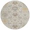 Homeroots 8' Beige Brown And Green Round Damask Washable Indoor Outdoor Area Rug 599396 - alternate 7
