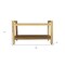 Homeroots 35" Natural Teak Rectangular Shower Bench With Shelf 376738 - alternate 6