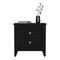 Homeroots 24" Black Wood Two Drawer Nightstand 543673 - alternate 9