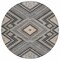 Homeroots 8' Gray Charcoal And Pink Round Tribal Washable Indoor Outdoor Area Rug 598126 - alternate 8