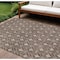 Homeroots 8' X 10' Chocolate And Beige Geometric Washable Indoor Outdoor Area Rug 595724 - alternate 1