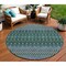 Homeroots 8' Green Blue And Purple Round Tribal Washable Indoor Outdoor Area Rug 582562 - alternate 1