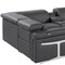 Homeroots Dark Gray Italian Leather Power Reclining U Shaped Eight Piece Sectional With Console 634666 - alternate 9