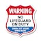 Signmission Warning No Lifeguard On Duty, 12 Inch X 12 Inch, Aluminum Metal Sign SHI-A-12-479 - alternate 1