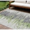 Homeroots 9' X 12' Green And Silver Abstract Washable Indoor Outdoor Area Rug 582390 - alternate 1