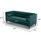 Homeroots Teal Velvet Upholstered Sofa with Bolster Pillows 473453 - alternate 4