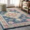Jonathan Y Bohemian FLAIR Boho Vintage Medallion Navy/Red 5 ft. x 8 ft. Area Rug BMF100B-5 - alternate 1