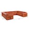 Homeroots Camel Italian Leather Power Reclining U Shaped Eight Piece Corner Sectional With Console 634684 - alternate 16