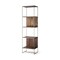 Homeroots 71" Brown And Silver Metal and Wood Four Tier Bookcase 380385 - alternate 10