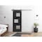 Vdomdoors Slab Barn Door Panel 30 x 80in, Matte Black Frosted Glass, Pocket Closet Sliding SETE6933S-BLK-30 - alternate 1