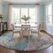 Homeroots 8' Round Beige Blue and Gray Round Abstract Washable Non Skid Indoor Outdoor Area Rug 559564 - alternate 9