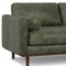 Homeroots 72" Moss Green Leather Sofa With Brown Legs 640966 - alternate 5