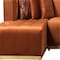 Homeroots Orange Velvet U Shaped Three Piece Sofa and Chaise Sectional With Toss Pillows 643876 - alternate 6