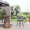 Homeroots 40" Gray Metal Swivel Outdoor Bar Height chair with Footrest 571176 - alternate 9