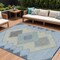 Homeroots 10' X 14' Denim Blue Gray And Brown Geometric Washable Indoor Outdoor Area Rug 631908 - alternate 1