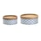 Homeroots Set of Two Blue And White Metal And Solid Wood Geometric Storage Canisters 721421 - alternate 7