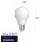 Bulbrite LED Filament, 8.5 Watt Dimmable A19 Light Bulb, Milky Glass Finish, E26 Base, 5000K, 800 Lumens, 4PK 862072 - alternate 10