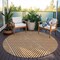 Homeroots 8' Terra Cotta And Ivory Round Geometric Washable Indoor Outdoor Area Rug 612156 - alternate 7