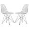 Leisuremod Cresco Plastic Dining Side Chair, Clear, 2PK CR19CL2 - alternate 1