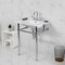 Kingston Brass 25" Ceramic Console Sink with Brass Legs, 8-Inch, 3-Hole, White/Polished Chrome KVBH25227W8B1 - alternate 4