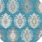 Homeroots 8' Teal Blue Ivory And Gray Round Southwestern Washable Indoor Outdoor Area Rug 615178 - alternate 9