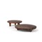 Homeroots Set of Two Brown Reclaimed Wood Handmade Round Riser Trays 609080 - alternate 4