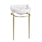 Whitehaus Collection 22 in Console Sink With Semi-Circular Bowl, Single Faucet Drilling, Brass Leg Supports and Overflow WHV022-L32-3H-B - alternate 1