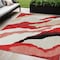 Homeroots 5' X 8' Red Black And Beige Abstract Washable Indoor Outdoor Area Rug 600997 - alternate 1