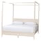 Baxton Studio Primrose Mid-Century Ivory Fluted Wood King Size Canopy Bed 249-13821-ZORO - alternate 1