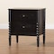 Baxton Studio Lucera Mid-Century Black 2-Drawer Bobbin Nightstand 257-14122-ZORO - alternate 10