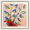 Homeroots Vibrant Pink And Blue Modern Floral Giclee Silver Framed Wall Art 649182 - alternate 4