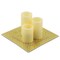 Homeroots Set of Three Ivory Flameless Pillar Candles With Gold Holder, 3PK 483931 - alternate 1