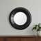 Homeroots 30" Black Solid Wood Round Accent Mirror 607304 - alternate 1