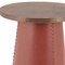 Homeroots 23" Brown Wood and Faux Leather Round Pedestal End Table 632665 - alternate 9