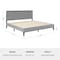 Martha Stewart Jett King Size Solid Wood Platform Bed w/Upholstered Base/Inset Paneled Headboard, Brown Gray/Gray MG-0900271F-K-BRN-GY-MS - alternate 10