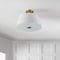 Jonathan Y Isabella 15" 3-Light Modern Contemporary Metal Tapered Drum LED Semi Flush Mount, Brass Gold JYL9922A - alternate 11