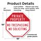Signmission Private Property No Trespassing No, 18 Inch X 18 Inch, Plastic Sign OC-P-18-159 - alternate 7