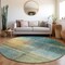 Homeroots 8' Blue Gold And Green Round Abstract Washable Indoor Outdoor Area Rug 603631 - alternate 9