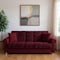 Homeroots 89" Burgundy Chenille Convertible Futon Sleeper Sofa And Toss Pillows With Storage 607148 - alternate 1