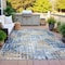 Homeroots 5' X 8' Navy Blue And Beige Geometric Washable Indoor Outdoor Area Rug 632006 - alternate 9