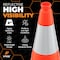 Xpose Safety Traffic Safety Cone, 28 in, PVC, 6 in Reflective Collar, DOT Approved, Orange, 6 pk OTC28-6-6-X-S - alternate 7