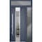 Vdomdoors Steel Door Deux 5755 Gray Graphite Sidelight and Transom Window Stainless Inserts Single Modern Pai DEUX5755EXD-GRE-W36+16 x H80+16-Right-hand Inswing - alternate 6