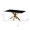Homeroots 79" Black and Gold Marble and Metal Cross Leg Base Dining Table 602324 - alternate 11